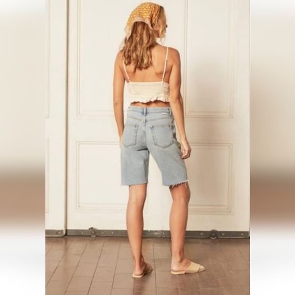 Boyish High Waisted Relaxed Fit Organic Cotton & Tencel Blend Bermuda Sh… - Picture 4 of 12